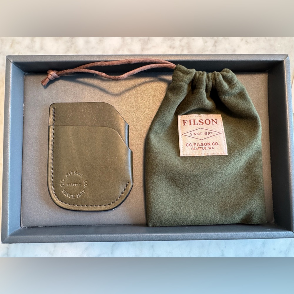 Filson Green Leather Card Holder
